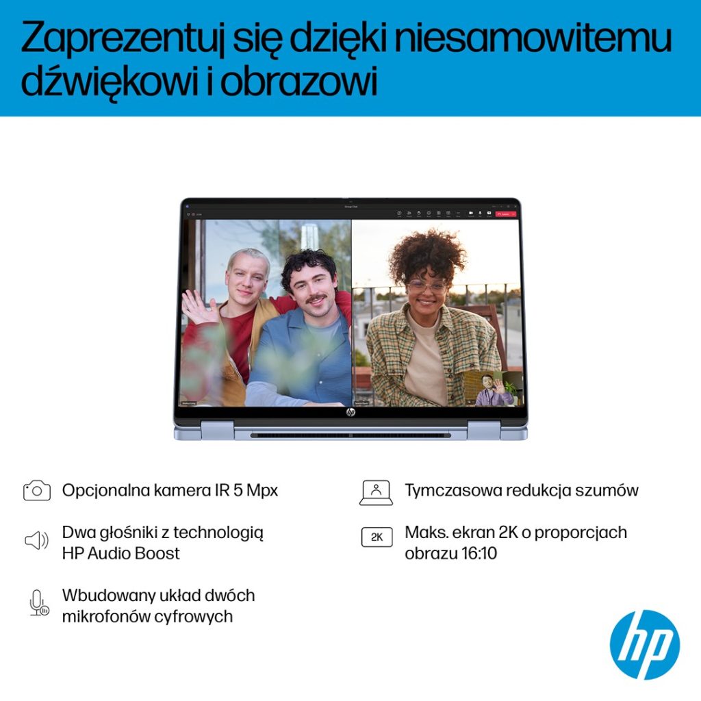 HP OmniBook 5 Flip 14-fp0004nw Intel Core 5 120U 2-in-1 Laptop 35.6 cm (14") 2K Touchscreen 16 GB LPDDR5 SDRAM 512 GB SSD Wi-Fi 6 (802.11ax) Windows 11 Home Blue